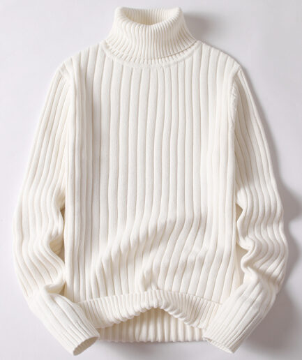 Turtleneck Sweater Solid Striped