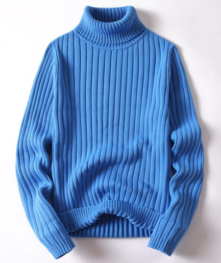Turtleneck Sweater Solid Striped