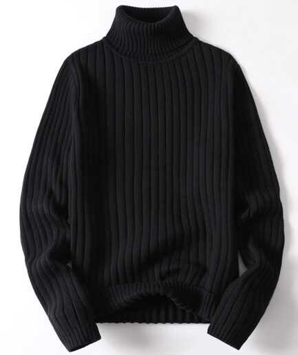 Turtleneck Sweater Solid Striped