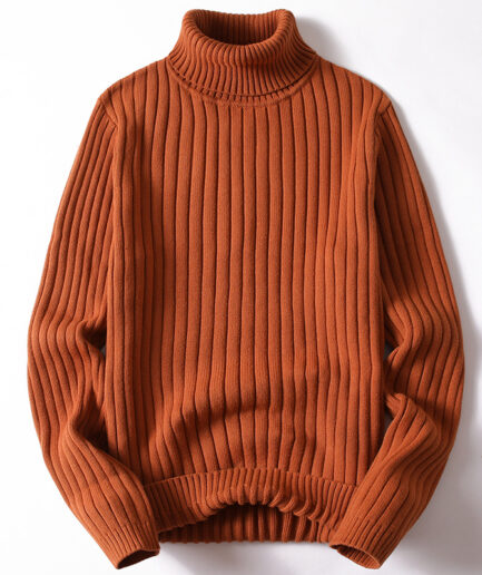 Turtleneck Sweater Solid Striped